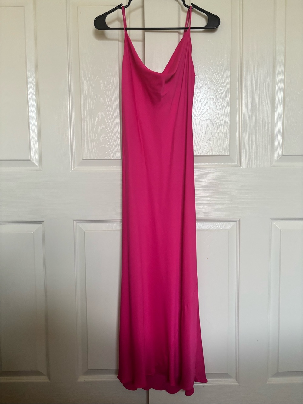 Aritzia Fuchsia Slip Midi Dress with Cowl Neck - Picture 1 of 7